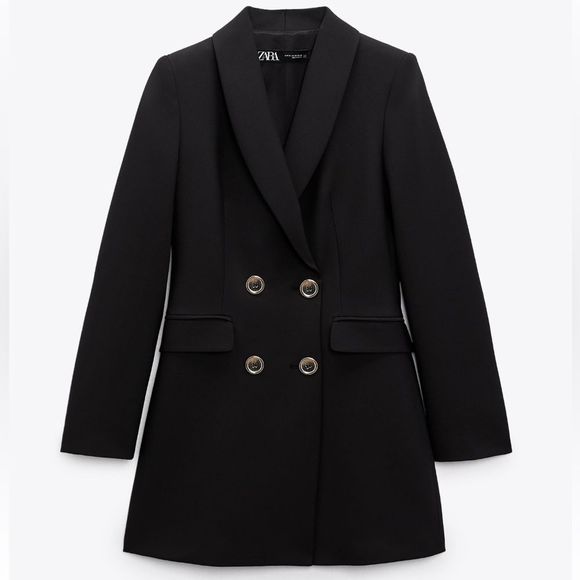 ZARA DOUBLE BREASTED LONG BLAZER NWT L - Picture 10 of 12